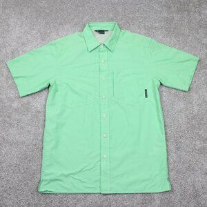 Exofficio Bugsaway Shirt Womens Medium Green‎ Vented Nylon/Polyester S/S Button